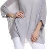 Women Chiffon Blouse Floral Batwing Sleeve Beach Cover Loose Tunic Shirt Tops