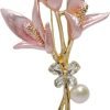 Lavender flower brooch crystal rhinestone tulip brooch elegant accessories jewelry women brooches and pins fashion jewelry wedding flowers lapel pin
