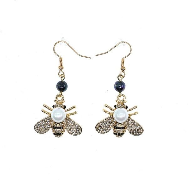 512u4UIF0OL._AC_SL1000 Honey Bee Brooches Crystal Insect Themed Bee Brooch Animal Fashion Shell Pearl Brooch Pin Gold Tone
