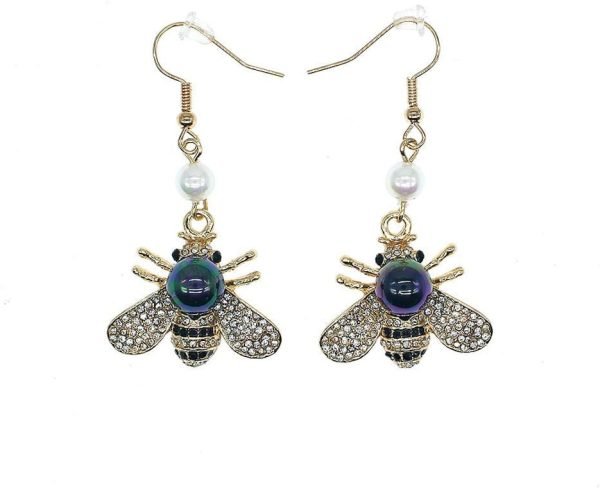 513hBJ9Q6XL._AC_SL1000 Honey Bee Brooches Crystal Insect Themed Bee Brooch Animal Fashion Shell Pearl Brooch Pin Gold Tone