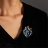 Rose Crystal Flower Brooch Vintage Palace Style Rhinestone Lapel Pin Wedding Bride Large Brooches For Woman Jewelry Clothing Decoration Christmas Gift
