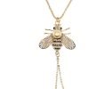 Honey Bee Brooches Crystal Insect Themed Bee Brooch Animal Fashion Shell Pearl Brooch Pin Gold Tone