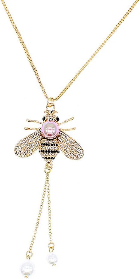 51CswWPNymL._AC_SL1000 Honey Bee Brooches Crystal Insect Themed Bee Brooch Animal Fashion Shell Pearl Brooch Pin Gold Tone