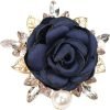 Elegant Rose Flower Brooch Pin for Women Men Wedding Party Gentleman's Essentials Handmade Crystal Pearl Fabric Flower Lapel Pin Dress Suit Accessories Boutonniere Ideas Gift Valentine's Day