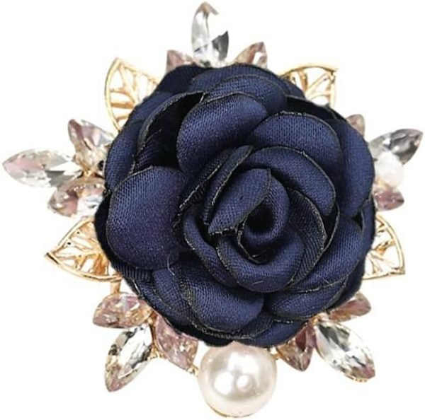 51EocBmHOiL._AC_SL1000 Elegant Rose Flower Brooch Pin for Women Men Wedding Party Gentleman's Essentials Handmade Crystal Pearl Fabric Flower Lapel Pin Dress Suit Accessories Boutonniere Ideas Gift Valentine's Day