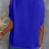 Women's Cold Shoulder Tops Summer Fashion Short Sleeve V Neck Casual Loose Solid Color Blouse Shirts