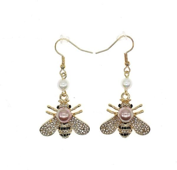 51H4qlS5B0L._AC_SL1000 Honey Bee Brooches Crystal Insect Themed Bee Brooch Animal Fashion Shell Pearl Brooch Pin Gold Tone