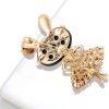 Rhinestone Lady Rabbit Brooch Pin for Women Girls Fashion Crystal Bunny Animal Brooches Lapel Pins Dainty Cute Christmas Graduation Honors Day Easter Jewelry Gift for Daughter Teacher Students