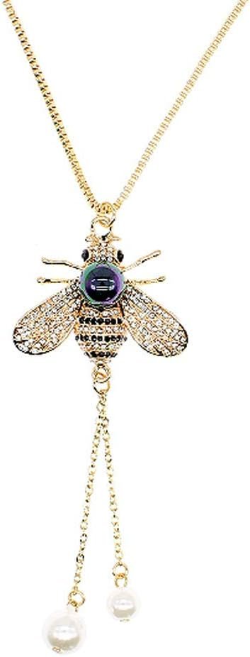 51Mo4mFtQ5L._AC_SL1000 Honey Bee Brooches Crystal Insect Themed Bee Brooch Animal Fashion Shell Pearl Brooch Pin Gold Tone