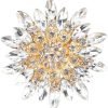 Colorful Rhinestone Crystal Sunflower Brooch Pin for Women Dress Hat Decoration