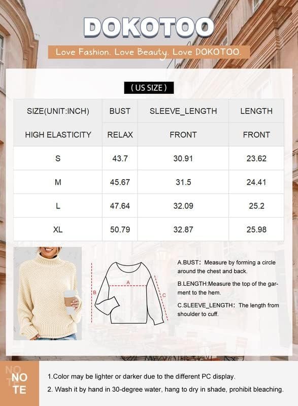 51On21SwzyL._AC Womens 2024 Winter Fall Solid Turtleneck High Neck Balloon Long Sleeve Sweaters Pullover Outerwear