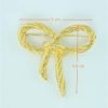 Elegant Gold Color Bow Tie Brooch Lapel Pin For Women Simple Dress Coat Cardigan Wedding Jewelry Gifts