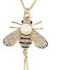 Honey Bee Brooches Crystal Insect Themed Bee Brooch Animal Fashion Shell Pearl Brooch Pin Gold Tone