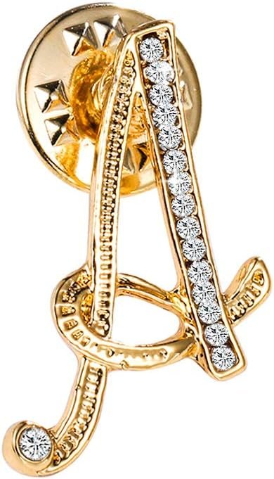 51XrPKepQUL._AC_SL1000 Initial Letter Brooch Pin Small Lapel Pin Tie Tack Name Personalized Gifts for Women Men Gold A-Z