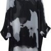 Women Chiffon Blouse Floral Batwing Sleeve Beach Cover Loose Tunic Shirt Tops