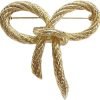 Elegant Gold Color Bow Tie Brooch Lapel Pin For Women Simple Dress Coat Cardigan Wedding Jewelry Gifts