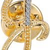 Initial Letter Brooch Pin Small Lapel Pin Tie Tack Name Personalized Gifts for Women Men Gold A-Z