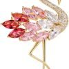 Flamingos Wild Animal Brooch Lapel Pin Women's Rhinestone Crystal Graceful Enamel Bird Brooch Brooch Pin for Women Girls Fashion Dress Hat Bag Suit Tie Wedding Accessories Jewelry Gift for Women Girls