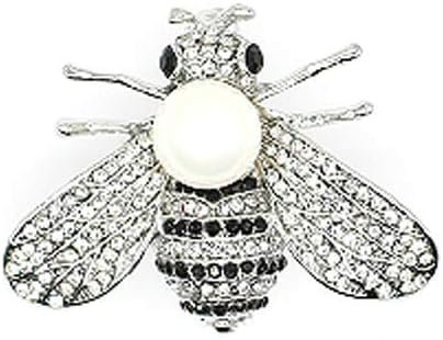 51rKiO7ODcL._AC_SL1000 Honey Bee Brooches Crystal Insect Themed Bee Brooch Animal Fashion Shell Pearl Brooch Pin Gold Tone