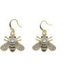 Honey Bee Brooches Crystal Insect Themed Bee Brooch Animal Fashion Shell Pearl Brooch Pin Gold Tone
