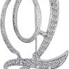 Letter Brooch Pins Initial Rhinestone Brooch for Women Crafts Silvery A-Z