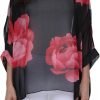Women Chiffon Blouse Floral Batwing Sleeve Beach Cover Loose Tunic Shirt Tops