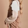 Womens Fashion 2024 Color Block Long Sleeve Crewneck Knitted Casual Loose Pullover Shirts Tops