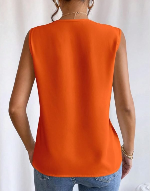 Sleeveless Chiffon Tops for Women Summer Triple V-neck T Shirts Business Office Dressy Outfit Blouse