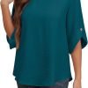 Women's 2024 Summer Chiffon Blouses Bell Short Sleeve Tshirts Casual Loose Flowy Dressy Work Tops for Leggings Blouse