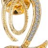 Initial Letter Brooch Pin Small Lapel Pin Tie Tack Name Personalized Gifts for Women Men Gold A-Z
