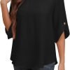 Women's 2024 Summer Chiffon Blouses Bell Short Sleeve Tshirts Casual Loose Flowy Dressy Work Tops for Leggings Blouse