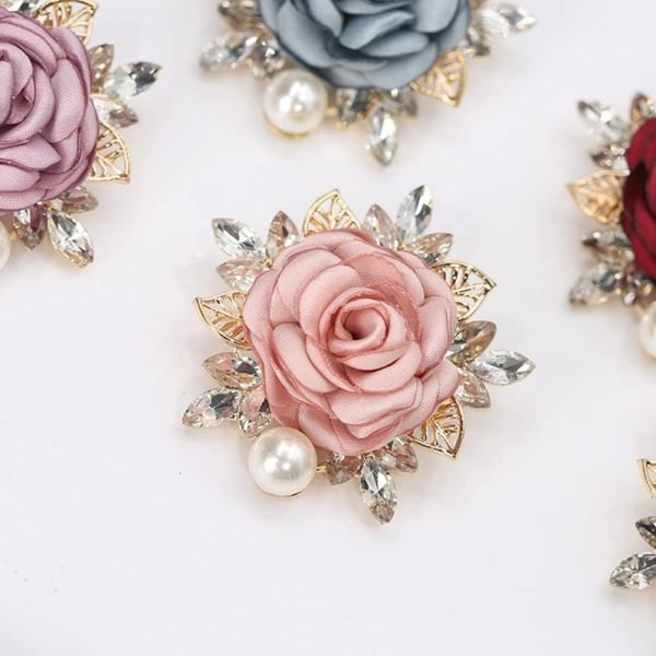 61CG-maK6fL._AC_SL1000 Elegant Rose Flower Brooch Pin for Women Men Wedding Party Gentleman's Essentials Handmade Crystal Pearl Fabric Flower Lapel Pin Dress Suit Accessories Boutonniere Ideas Gift Valentine's Day