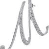 Letter Brooch Pins Initial Rhinestone Brooch for Women Crafts Silvery A-Z