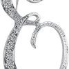 Letter Brooch Pins Initial Rhinestone Brooch for Women Crafts Silvery A-Z