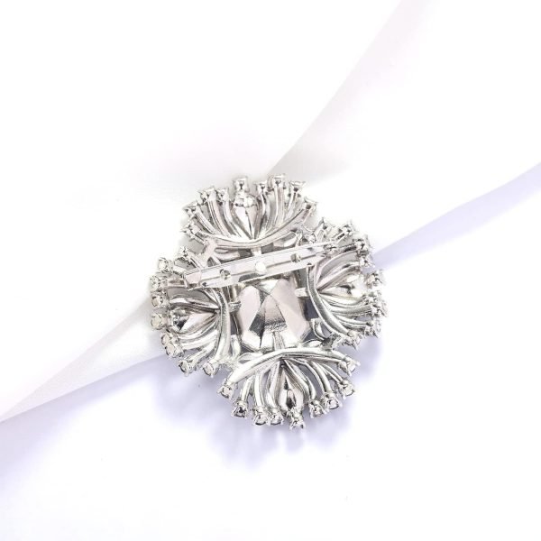 61CfNaxV6rL._AC_SL1400 Vintage Austrian Crystal Rhinestone Cross Flowers Shaped Brooch Pin Elegant Jewelry For Women Girls