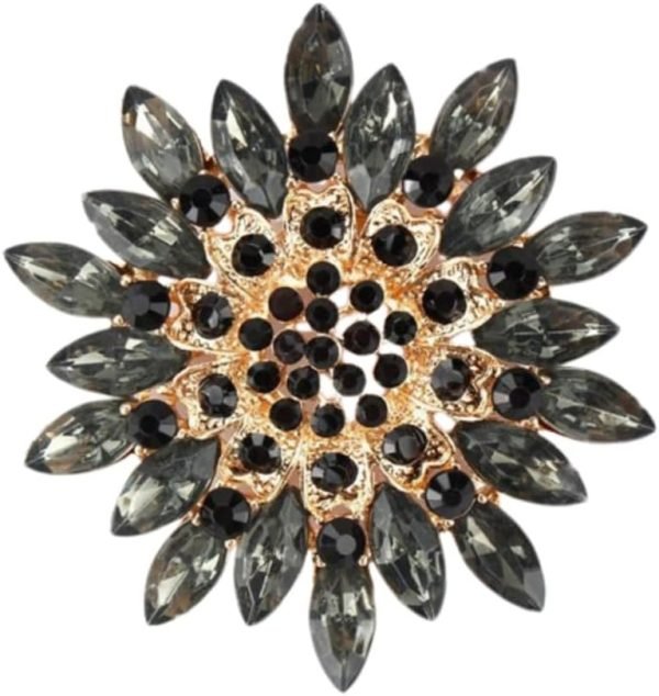 61D4ktyCYeL._AC_SL1000 Colorful Rhinestone Crystal Sunflower Brooch Pin for Women Dress Hat Decoration
