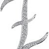 Letter Brooch Pins Initial Rhinestone Brooch for Women Crafts Silvery A-Z