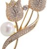 Lavender flower brooch crystal rhinestone tulip brooch elegant accessories jewelry women brooches and pins fashion jewelry wedding flowers lapel pin