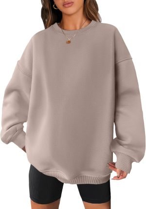 Women Oversized Sweatshirts Hoodies Fleece Crewneck Pullover Top Casual Fall Outfits Preppy Clothes Teen Girls 2024