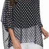 Women Chiffon Blouse Floral Batwing Sleeve Beach Cover Loose Tunic Shirt Tops