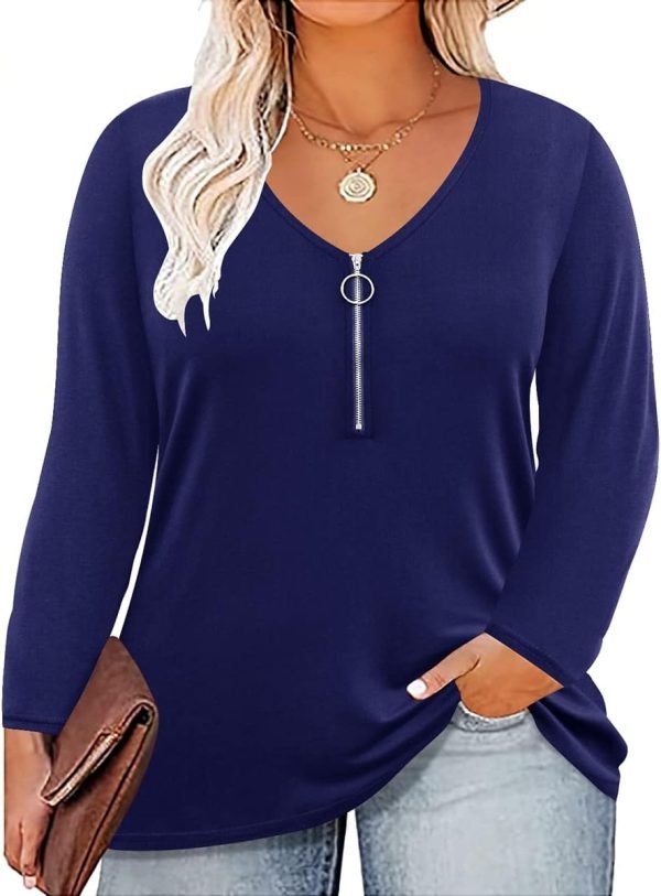 61M86RkEJZL._AC_SL1200 Plus Size T Shirt for Women Long Sleeve Raglan Tops Tee Shirts Color Block Top Leopard Plaid Print XL-5XL 14W-28W