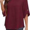Women's 2024 Summer Chiffon Blouses Bell Short Sleeve Tshirts Casual Loose Flowy Dressy Work Tops for Leggings Blouse