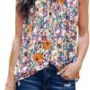Womens Casual Sleeveless Shirts Halter Neck Leopard Print Tank Top and Blouses