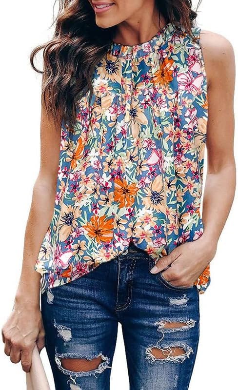 61QGH7_SEXL._AC_6d4afca2-95cc-4856-99dc-cfb305163337 Womens Casual Sleeveless Shirts Halter Neck Leopard Print Tank Top and Blouses