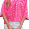 Women's Chiffon Blouse 3/4 Sleeve Crew Neck Loose Tops Casual Blouses Shirt