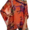 Women Chiffon Blouse Floral Batwing Sleeve Beach Cover Loose Tunic Shirt Tops