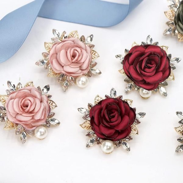 61TT3fg6YVL._AC_SL1000 Elegant Rose Flower Brooch Pin for Women Men Wedding Party Gentleman's Essentials Handmade Crystal Pearl Fabric Flower Lapel Pin Dress Suit Accessories Boutonniere Ideas Gift Valentine's Day