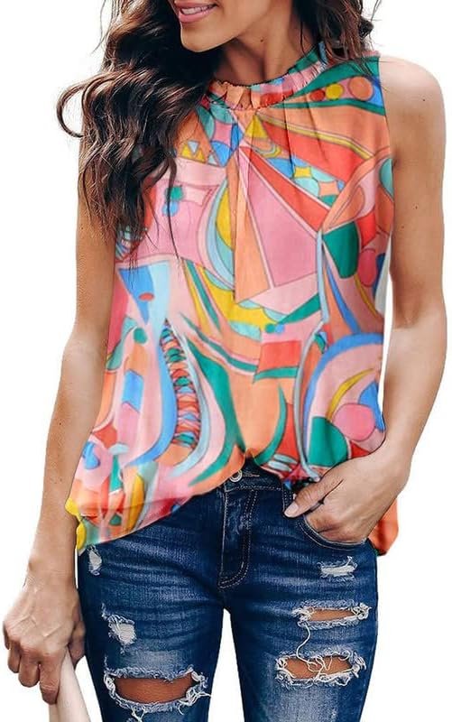 61Ue4h0gFLL._AC_29e8069a-f432-49b0-885f-c5d8997b926e Womens Casual Sleeveless Shirts Halter Neck Leopard Print Tank Top and Blouses