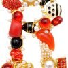 Crystal Pearl Initial Brooch Gold Plated Enamel Colorful Letter Alphabet Breastpin Pin for GIFTS