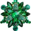 Colorful Rhinestone Crystal Sunflower Brooch Pin for Women Dress Hat Decoration